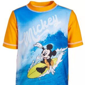 Disney Mickey Mouse toddler Boy's rash guard and swim trunks set.